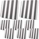 Newwiee 8pcs Patio Stretch Cushion Covers Stripe Outdoor Cushion Covers Replacement Patio Furniture Couch Slipcovers Sofa Chair Seat Soft Flexibility Protector(Gray) (Grey)