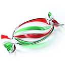 Maxcheck 1 Pcs Christmas Candy Platter Glass Candy Dish Tray Decorative Dessert Plate for Xmas Parties Holiday Treats Bowls Crystal Fruit Plates for Party Snack Storage (Large,Red Green Stripes)