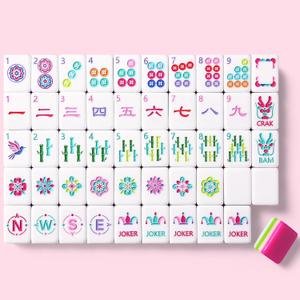American Mahjong Set Complete, 160 Rose Pink 4 - Layer American Mahjong Tile Set with 4 Dice with Pouch, Gift-Ready Storage Box, Mahjong Tile Set American, Mahjong Tiles, Mahjong Sets, Mahjong