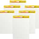 Post-it Super Sticky Easel Pad, 25 x 30 Inches, 30 Sheets/Pad, 6 Pads, Large White Premium Self Stick Flip Chart Paper, Super Sticking Power (559VAD6PK)