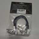 Flat Low Profile Guitar Patch Cable 8 inch for Effects Pedals, S-Shape, 1/4 inch Right-Angle, White, 3-Pack