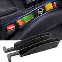 2PCS New Car Seat Gap Filler with 2 Storage Areas,Stylish Car Seat Gap Storage for Stabilizing Phone,Keys Wallet,Universal Car Seat Gap Filler Organizer Interior Accessories (Carbon Black)