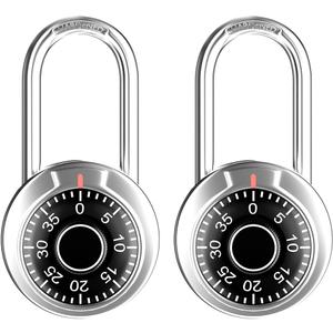 FIGODE Locker Lock with Long Shackle, Combination Lock, Black Dial, Each Lock with Different Code, Keyless Padlock, Great for School, Employee, Gym&Sports Locker, Case, Toolbox, Fence, etc, Pack of 2