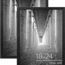 DOAI ART 18x24 Poster Frame 2 Pack, Black 18 x 24 Picture Frames for Horizontal or Vertical Wall Mounting, Scratch-proof Safe and Artistic Large Photo Frame Wall Art, Black