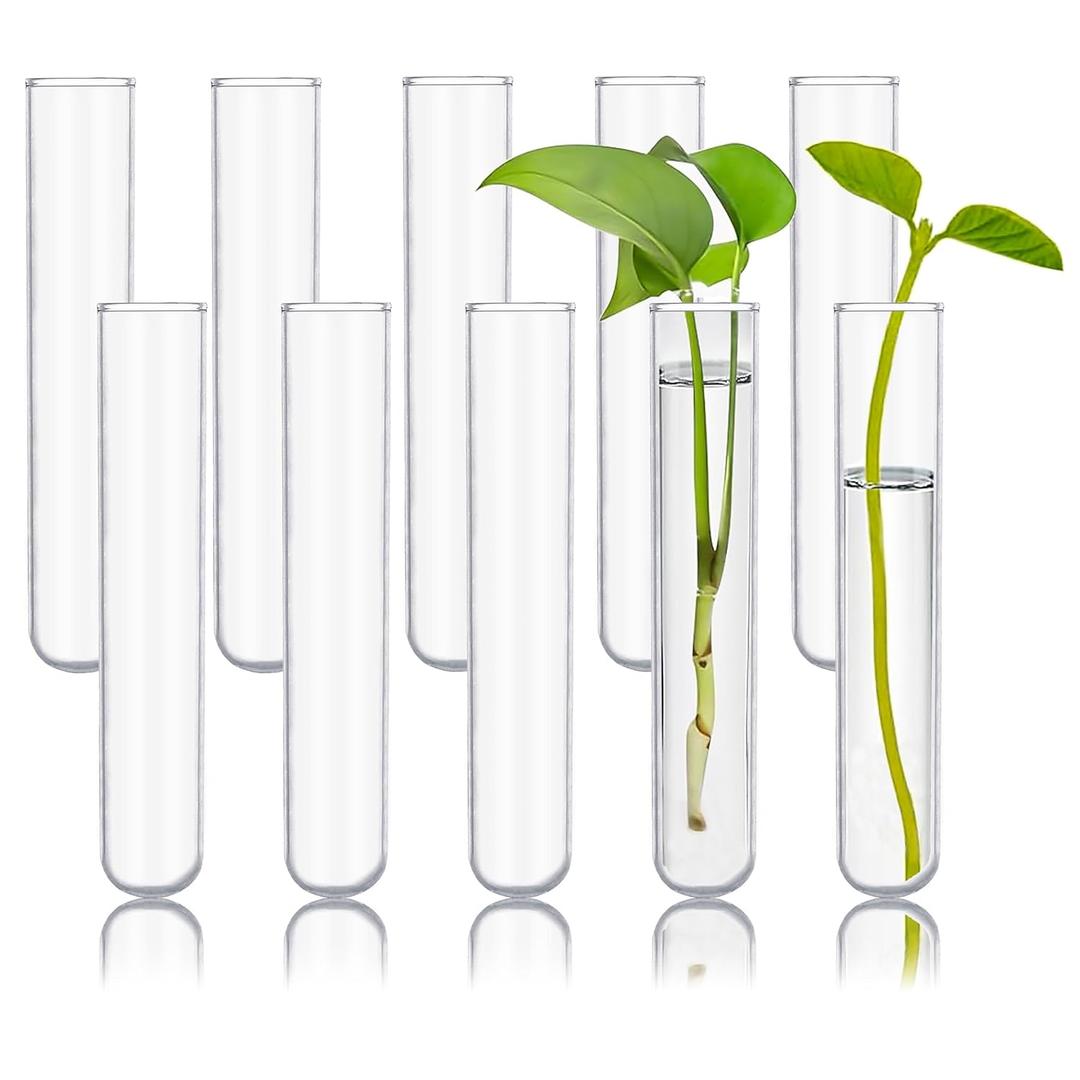 10pcs 60ml Glass Test Tubes, 25x150mm 3.3 Borosilicate Glass Test Tubes for Scientific Experiments, Party and Home Decorations, Candy Storage and Plant Propagation