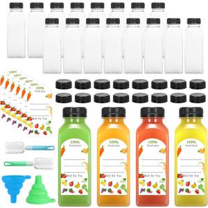 30Pcs 12 Oz Plastic Juice Bottles with Caps,Clear Reusable Water Bottle & Tamper Proof Lids,Juice Containers,Juicing Bottles for Fruit Juice,Smoothies,Coffee - Food Grade & Travel Bottle