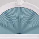 Myshade Arch Window Shades Half Circle Light Filtering Cellular Shades Cordless No Drill Blinds for Windows Half Moon Honeycomb Fabric No Tools Shades Easy Install (1PCS Blue 72" W X 36" H)