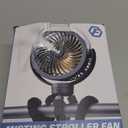 Misting Stroller Fan, 6000mAh Battery Operated Portable Fan with Light & 360 Pivoting, Personal Fans with Flexible Tripod for Baby, Office, Travel,Treadmill,Outdoors (Black)