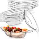 12 Pack Acrylic Banana Split Boats, 6 Oz Ice Cream Sundae Serving Dish, Reusable Clear Dishware Bowl Serving Plates for Fruits, Dessert, Yogurt, Brownies, Salad, Snack