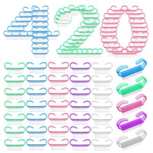 420 Pcs Handle Grip Nail Brush Bulk, 5 Colors Nail Scrub Brush for Toes and Nails Cleaner, Nails Brushes for Cleaning Fingernails, Pedicure Scrubbing Tool for Men and Women Cleaning