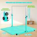 MARFULA Gymnastic Bar with 4 ft Inner Width 5 ft Adjust Height for Kids Kip Bar with 350 lbs Gymnastic Training Equipment for Kids 3-15 Years Home and Club Use, 4Ft Base Length + 5Ft Height