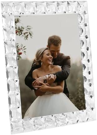 DONOUCLS Crystal 8x10Inch Decorative Sparkling Picture Frame, Wedding Frame Tabletop Display, Display Photo 8''x 10'', Comes with Gift Box