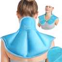 Reusable Ice Pack for Neck and Shoulders Upper Back Discomfort, Large Neck Ice Pack Wrap with Soft Plush Lining, Reusable Gel Cold Compress for Post-Workout Recovery, Hands-Free Design, Blue