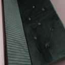 Storage Ottoman Bench, 43 Inch Foldable Ottoman with Legs, Velvet Foot Rest Stool, End of Bed Bench, Storage Chest for Living Room, Bedroom (Green)