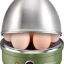 VOBAGA Electric Egg Cooker, Rapid Egg Boiler with Auto Shut Off for Soft, Medium, Hard Boiled, Poached, Steamed Eggs, Vegetables and Dumplings, Stainless Steel Tray with 7-Egg Capacity (Green)