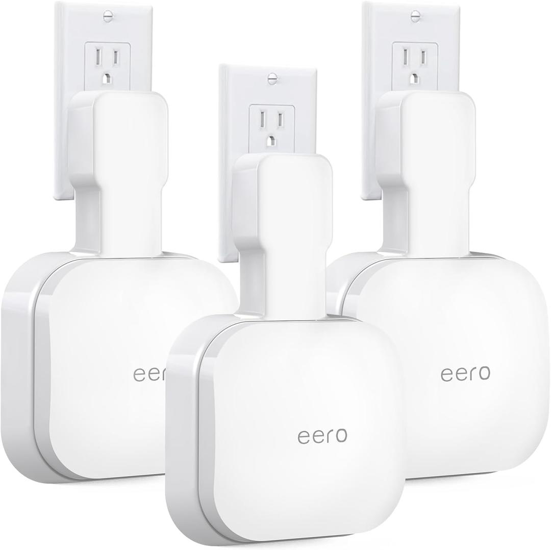 Wall Mount Holder for eero Pro 6e/Pro 6, No Messy Wires, Space Saving, Outlet Wall Stand Bracket Compatible with eero Pro 6e/Pro 6 Mesh Wi-Fi System Extender Router (3 Pack)