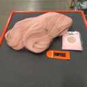 Peach Pink Wig with Bangs for Women 28 Inch Long Straight Synthetic Wig Natural Looking Heat Resistant Fiber Hair for Daily Party Cosplay Use