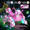 Remote Control Car, 8WD Bionic Mantis Toys with 360 Rotating Rc Drift Car | 2.4GHz RC Cars with Cool LED Lights, Music & Spray | Ideal Birthday Toys for Ages 8-13 Boys Girls (Pink)