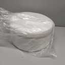 Storage Ottoman Round Footrest Stool, Vanity Chair Faux Teddy Fur with Storage, Dressing Table Seat, Modern Multifunctional Chairs,12.6" x12.6"x17.4",Cream White UASND51W