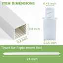 AIDIMMING 24 Inch Adjustable Spring Loaded Towel Bar Replacement Rod for Ceramic Holder with Square Slot - Wall Mount, Durable Plastic, White, for Bathroom & Kitchen Towel Storage, Easy Installation