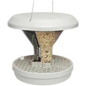 Birding Dispenser Bird Feeder Fit for Smart Birds No Spill Feeder Outdoor Wild Birding Distributor(Light Grey)