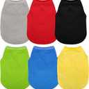 Paiaite 6 Pieces Plain Dog Shirt Sleeveless Puppy Cotton Dog Shirts Breathable Pet Apparel Tank Top Colorful Puppy Sweatshirt Clothes for Small Medium Dogs M (M-(8~14lb) | Chest(~18.1"))