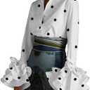 UOOZEE Womens Button Down Shirt Long Sleeve Dress Shirts Solid Work Blouse, Polka Dot, M 