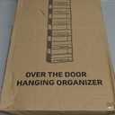 Over The Door Organizer, 6 Shelf Door Hanging Organizers with 6 Large Capacity Pockets, Behind Door Storage Hanging Shelves for Closet Wall Bathroom Bedroom Nursery (Grey)