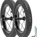Balance Bike Replacement Wheels Set 12 Inch Upgrade Racing Parts for Strider etc. - Pair(2) Aluminum Alloy Wheel Rims and Air Tires with Inner Tubes