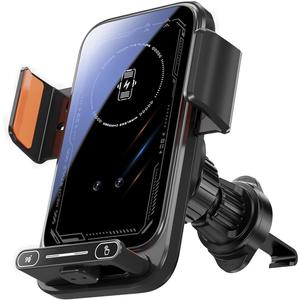Wireless Car Charger Mount,Motorized 90° Rotating Auto-Clamping Air Vent Car Phone Holder Charger with Smart Sensor, 15W Fast Charging Wireless Car Charger for iPhone/Samsung (Black)