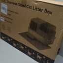 XXXXL Stainless Steel Litter Box with Lid，28.3" L x 20.2" W x 19.3" H