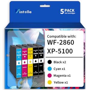 Vintella Remanufactured Ink Cartridge Replacement for Epson 202XL 202 XL T202 T202XL Ink Cartridges Multipack for Expression Home XP-5100 Workforce WF-2860 Printer (5 Pack)