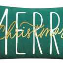 ONWAY Christmas Pillow Cover 12x20 Inch Merry Christmas Gold Green Decorative Throw Pillows Farmhouse Winter Holiday Decor Cushion Case for Sofa Couch Home Decorations