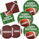 Oigco 100 PCS Football Party Supplies Kit, Football Birthday Party Decorations Includes Dinner Plates, Dessert Plates, Napkins Perfect for Football Birthday Game Day Tailgate Decorations, Serves 25