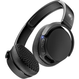 Skullcandy Riff Wireless 2 On-Ear Bluetooth Headphones, Up to 34 Hrs Battery, Foldable Lightweight Design, Convenient for Travel with Included 3.5mm AUX Cable, Microphone for iPhone Android - Black