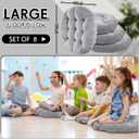 Jerify Floor Pillow Cushions Large Round Square Large Meditation Floor Pillow for Classroom Adult Meditation Picnic Party Seating Learning Daycare School(Round,Light Gray,8 Pcs)