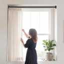 Shower Curtain Rod Heavy Duty Tension 48-74 Inch Black