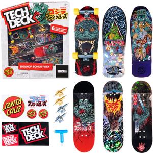 TECH DECK, Godzilla Sk8shop Fingerboard Bonus Pack, Collectible and Customizable Mini Skateboards, Kids Toys for Ages 6 and up (Multicolor)