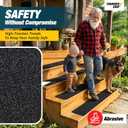 Thunder Grip Outdoor Stair Treads Non Slip 30" x 6" - 15-Pack Weather Resistant Exterior Grip Tape for Wooden Steps - Anti Skid Strips - Waterproof 80-Grit Adhesive Treads
