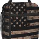 American Flag With Desert Camouflage Insulated Lunch Bag - Reusable Lunch Box - Portable Lunch Tote For Women Men And Kids