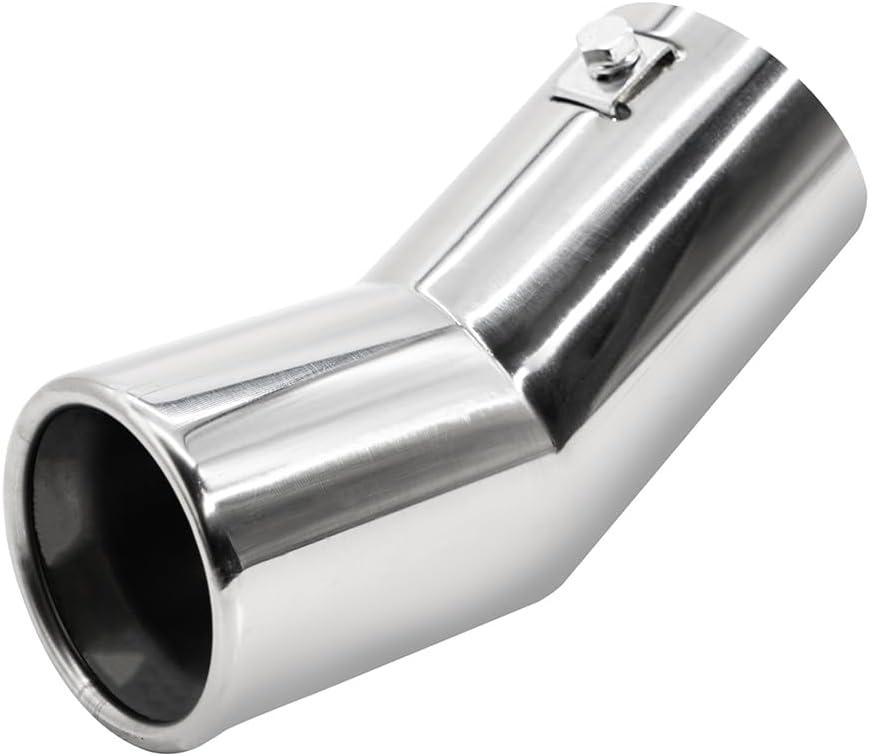 Car Stainless Steel Exhaust Tips Fit 1.5 to 2 Inch Car Exhaust Pipe Modification Tail Throat Tail Pipe Steel Exhaust Tips Tailpipe Silver (Chrome)