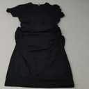 Missufe Women's Ruched Casual Sundress Knee Length Bodycon Sheath T Shirt Dress (Black, Small)