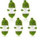 Emotional Support Pickles, 5 Pcs Handmade Mini Funny Emotional Support Pickled Cucumber Gift Cute Handwoven Ornaments Crochet Pickled Cucumber Knitting Doll for Christmas Ornament Gift