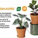 Fiskars LifeWell Watering System for Houseplants, Self-Watering Indoor Plant Stand with Siphon Action, Waters Up to 6 Plants, 33" Reach