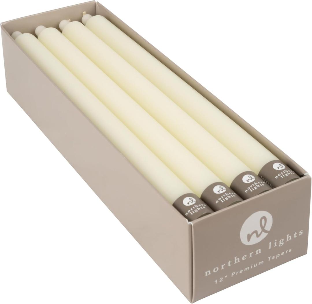 Northern Lights Candles - 12" 12pk Tapers - Ivory - 72784