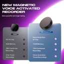 72GB (9880 Hour) Magnetic Voice Activated Recorder Device - Lymorvex Voice Recorder AI-Intelligent Noise Reduction, Portable Audio Recorder for Lectures/Interviews/Meetings