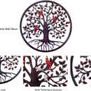 CHINDEUISYUT 18 Inches Tree of Life Wall Art Metal, Large Metal Tree of Life Wall Decor Wall Hanging for Living Room Bedroom Garden Porch Patio Office Home Decor, 18in x 18in x 0.88 in