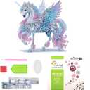 Lxmsja Tabletop Unicorn Diamond Art Kits for Adults, DIY Special Shaped Unicorn Figure Diamond Painting Desk Placement Ornament Kits for Beginners, 5D Stand Up Gem Art Craft 8x8 inch