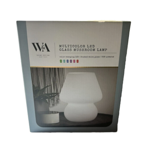 W&A GLASS MUSHROOM LIGHT white Frosted Color Changing USB Lamp Light