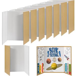 8 PCS Trifold Poster Board- Large 40" x 28" Tri Fold Display Board Hard & Thick White Presentation Cardboard for Science Fair, School Projects, and Business Presentations Supply